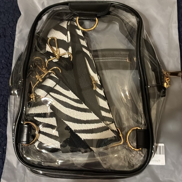 Transparent Black Trim Mini Backpack - Picture 7 of 7